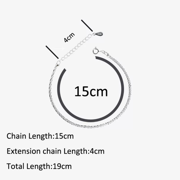 Silver Simple Shiny Chain Adjustable Bracelet - Picture 6 of 6